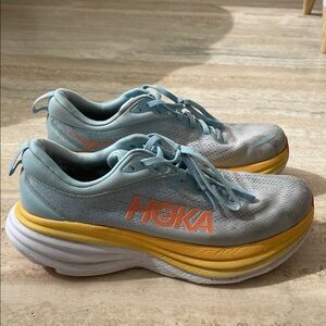 Hoka Bondi 8 Blue Athletic Sneakers 9.5 W